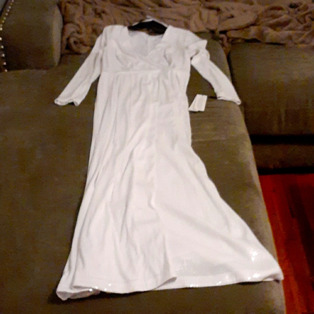 White sequin dress